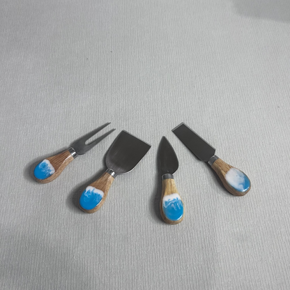 Set cutite branzeturi cu rasina epoxidica, efect ocean - epoxyarta.ro