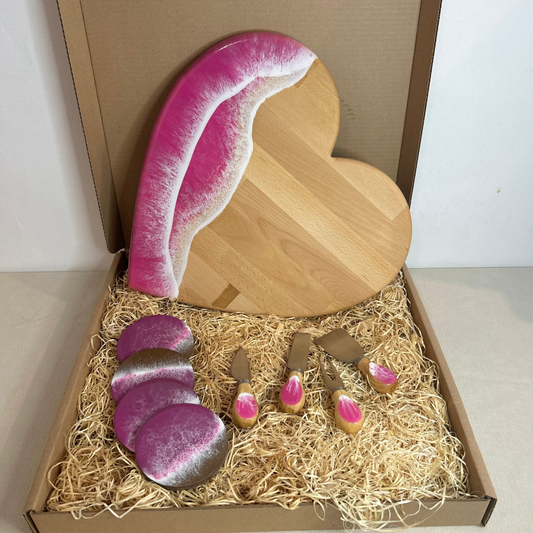 Set platou inimioara cu accesorii, valuri, ideal pentru cadou, decor, branzeturi, aperitive