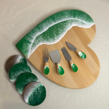 Set platou inimioara cu accesorii, valuri, ideal pentru cadou, decor, branzeturi, aperitive