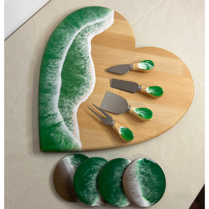 Set platou inimioara cu accesorii, valuri, ideal pentru cadou, decor, branzeturi, aperitive
