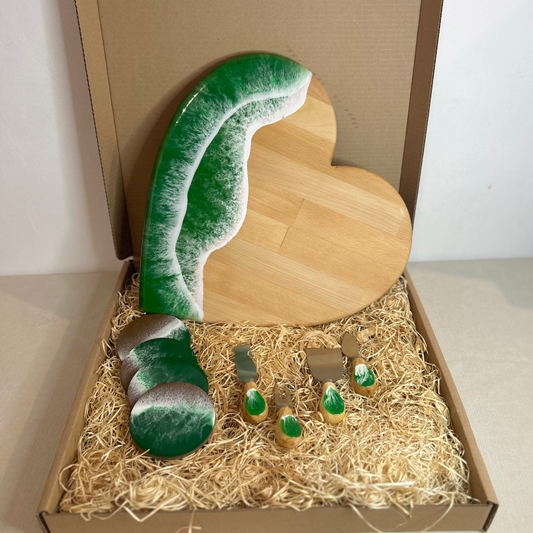 Set platou inimioara cu accesorii, valuri, ideal pentru cadou, decor, branzeturi, aperitive